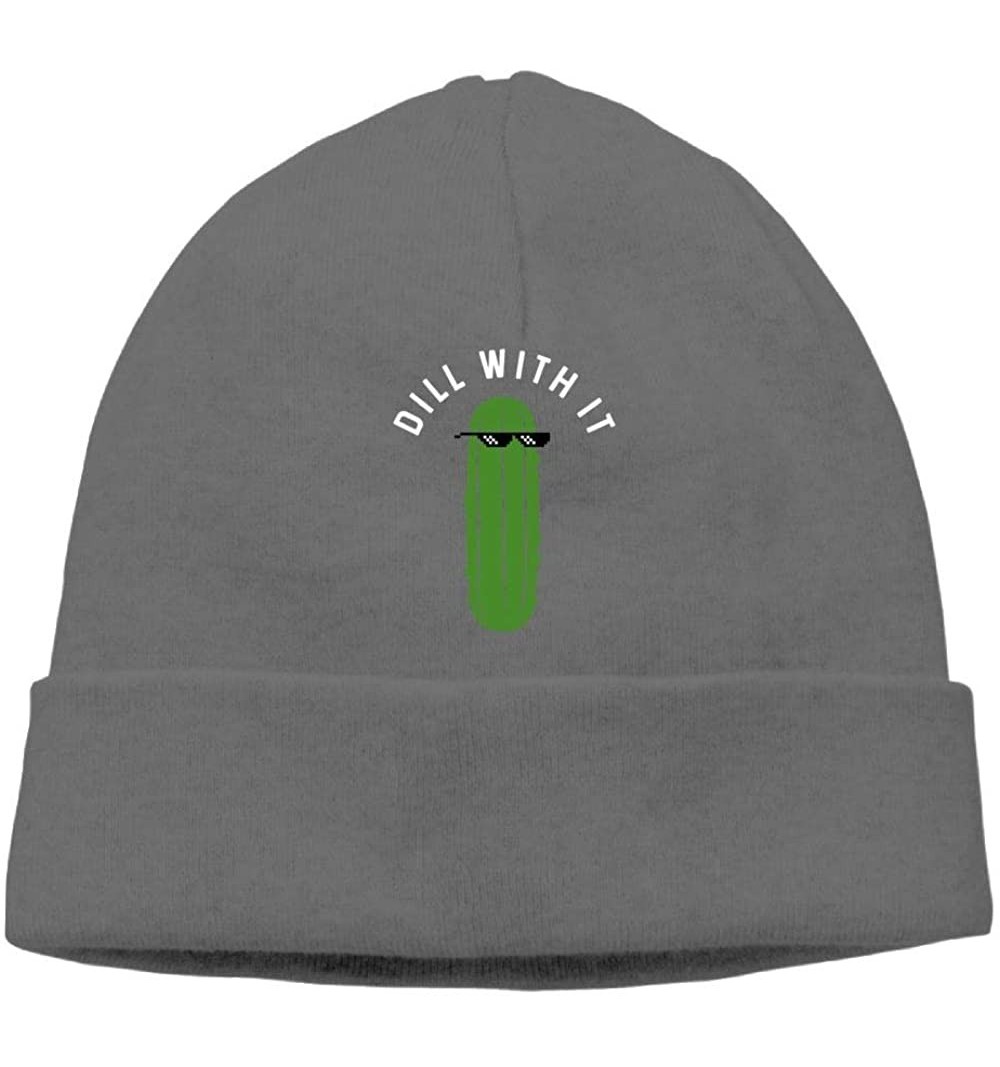 Skullies & Beanies Male Beanie Hat Winter Warm Cool Daily Cap Dill with It Pickles - Deepheather - CG18H69K34H $12.20