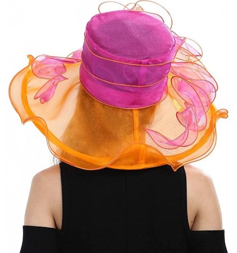 Sun Hats Women's Fascinators Wide Brim Sun Hat for Kentucky Derby- Church- Wedding- Tea Party- Royal Ascot- Easter - C711YTQX...