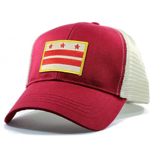 Baseball Caps Men's Washington DC Flag Patch Trucker Hat - Red - CW12O0YR8PK $19.06