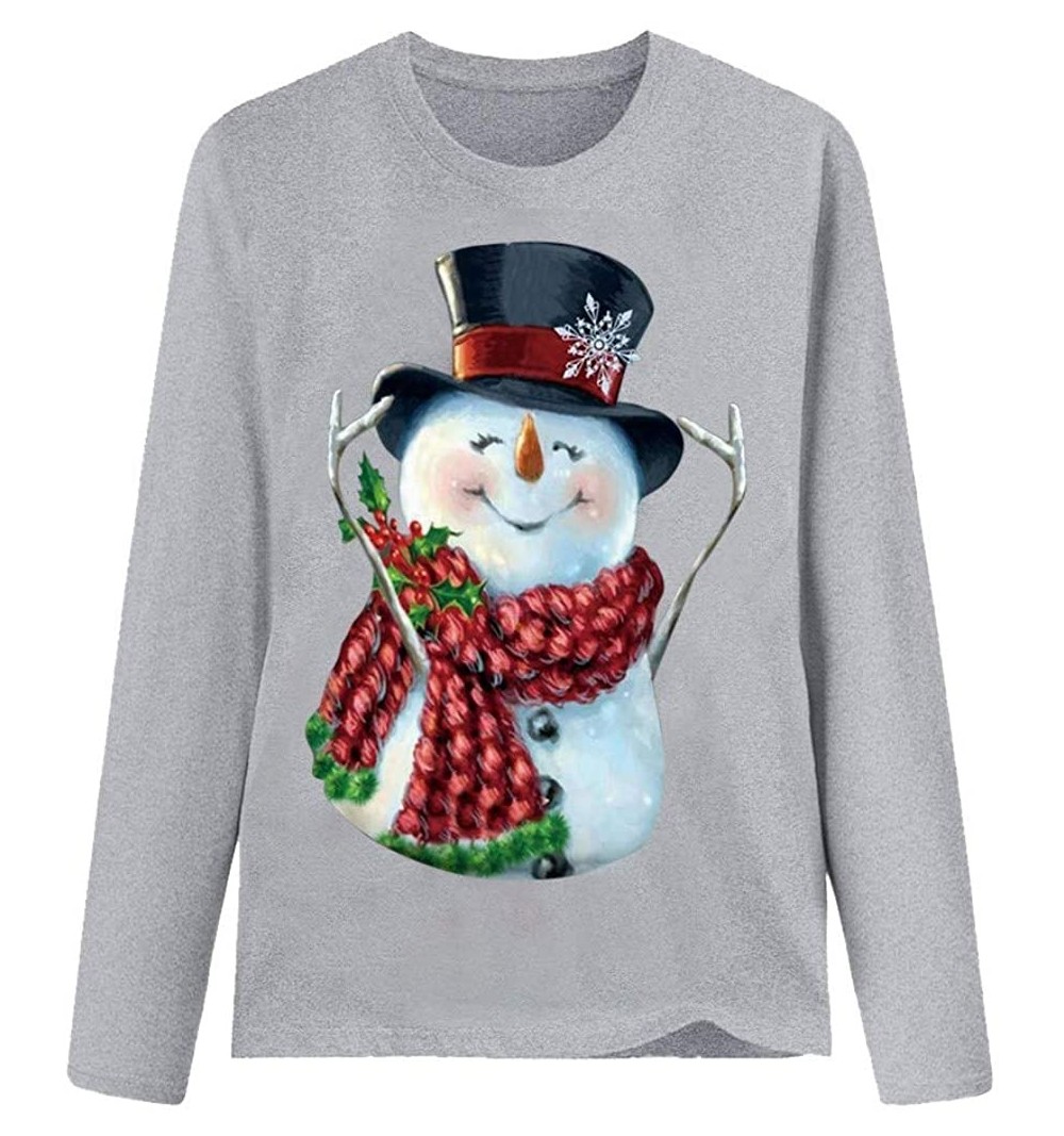 Balaclavas Womens Christmas Snowman Pullover - Ab - C618AE7KN3U $12.02