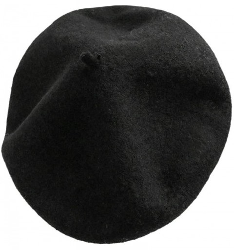 Skullies & Beanies Adults Classic French Beret Hat Winter Wool Artist Plain Beanie Cap - Black/Adults - CA186AT2XWW $12.69