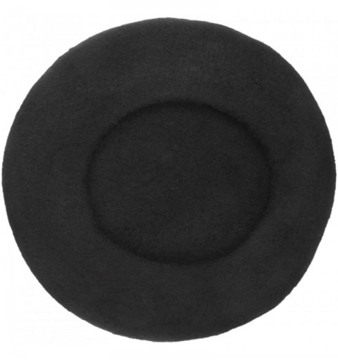Skullies & Beanies Adults Classic French Beret Hat Winter Wool Artist Plain Beanie Cap - Black/Adults - CA186AT2XWW $12.69