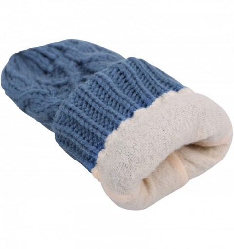 Skullies & Beanies Adult Women's 3 Piece Winter Set - Pompom Beanie Hat- Scarf- Mittens - Cinerous Tassels Glove W/ Lined - C...