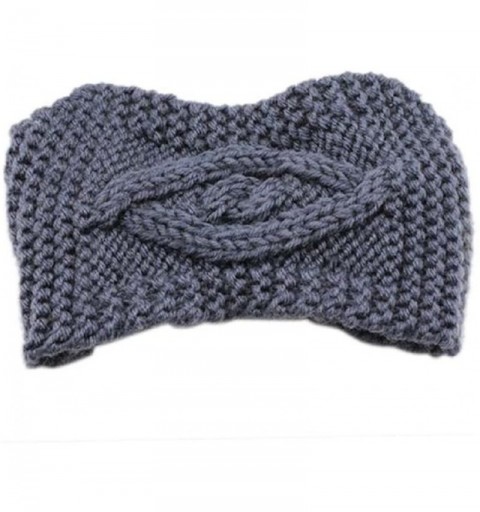 Skullies & Beanies Knitted Headwrap Headband Ear Warmer Hair Muffs Band Winter Designer Style & Quality - Dark Grey - C7128WK...
