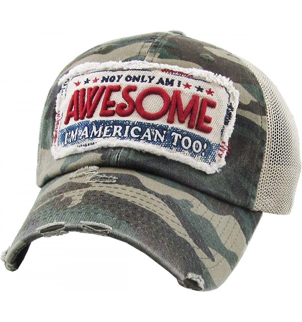 Baseball Caps USA Flag Hat Collection Distressed Vintage Baseball Cap Dad Hat Adjustable Unconstructed - (224) Camo - CT18XHR...