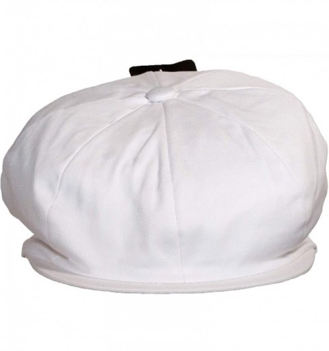 Newsboy Caps Men's Solid Full Shape 100% Cotton Twill Newsboy Driving Cap Bakerboy Cab Hat - White - C018YS6ZCM4 $11.90
