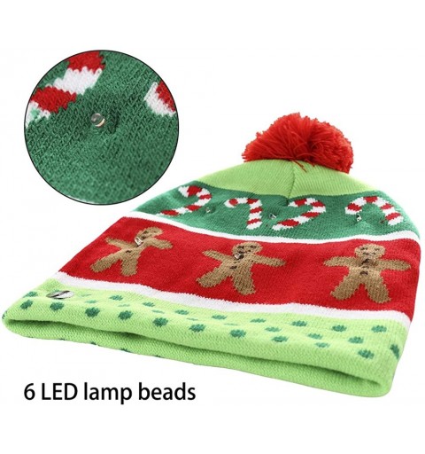 Skullies & Beanies LED Light up Hat Knitted Ugly Sweater Holiday Xmas Christmas Beanies Colorful Lights Flashing Hat Knit Cap...