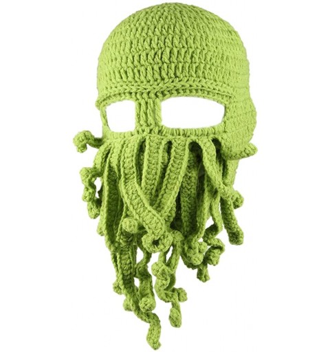 Skullies & Beanies Men's Head Barbarian Vagabond Beanie Original Foldaway Beard Octopus Pirate Hats Bearded Caps - Green - CR...