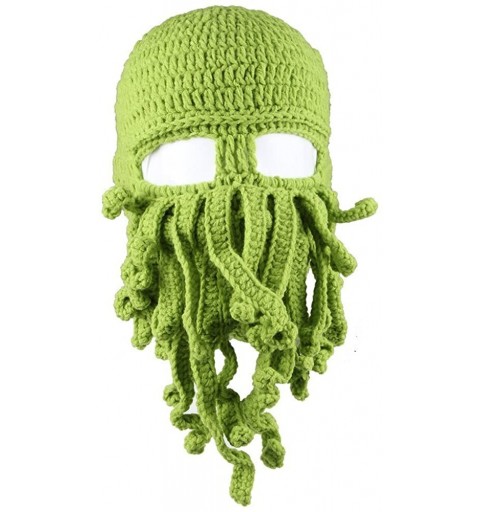 Skullies & Beanies Men's Head Barbarian Vagabond Beanie Original Foldaway Beard Octopus Pirate Hats Bearded Caps - Green - CR...