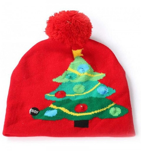 Baseball Caps FarJing Ugly LED Christmas Hat-Unisex Novelty Colorful Light-up Stylish Knitted Sweater Xmas Party Beanie Cap -...