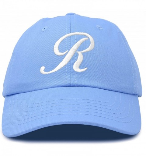 Baseball Caps Initial Hat Letter R Womens Baseball Cap Monogram Cursive Embroider - Light Blue - CJ18U35GZXS $23.18