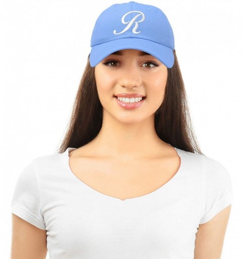 Baseball Caps Initial Hat Letter R Womens Baseball Cap Monogram Cursive Embroider - Light Blue - CJ18U35GZXS $14.34