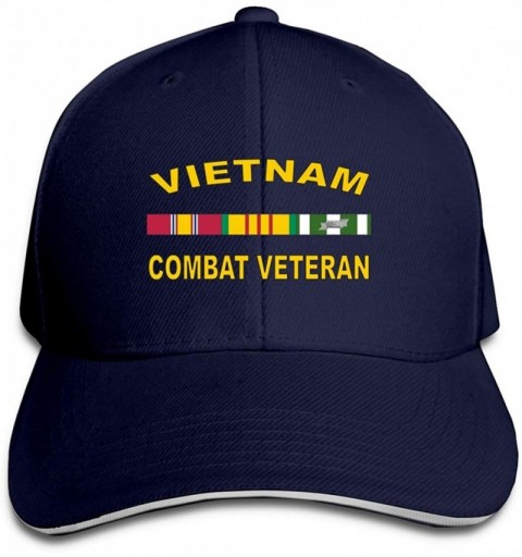 Baseball Caps Vietnam Combat Veteran Adjustable Hat Baseball Cap Sandwich Cap - Navy - CK18TTCDRQK $18.92