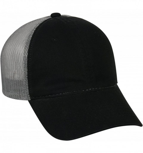 Baseball Caps Garment Washed Meshback Cap - Black/Grey - C711IKYJ9M5 $10.92