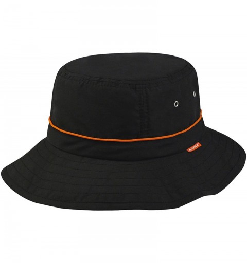 Sun Hats Taslon UV Bucket Cap with Orange Piping - Black With Red Piping - C711LV4GO83 $18.05