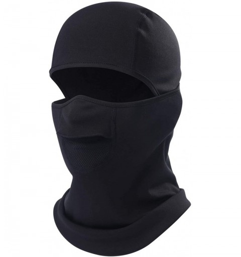 Balaclavas Ski Mask Balaclava-Cold Weather Face Mask Windproof Thicken Warmer Anti-Fog Outdoor Hood - Black - CK18I6ET34X $7.96