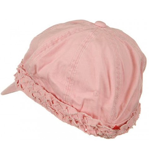 Newsboy Caps Ladies Brushed Canvas Newsboy Hat - Pink - CY114YST8QN $11.94