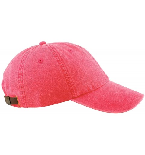 Baseball Caps 6-Panel Low-Profile Washed Pigment-Dyed Cap - Nautical Red - C412N3CXUP8 $7.60