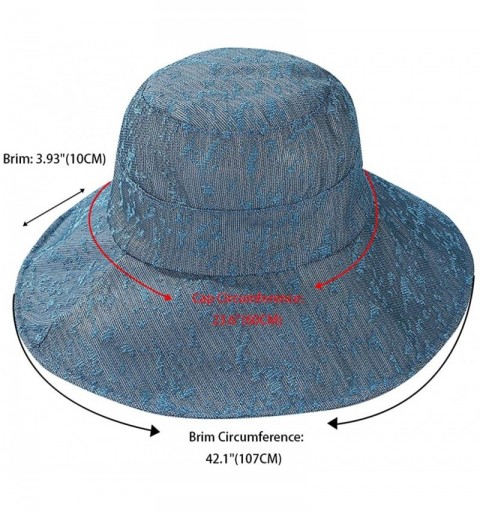 Bucket Hats Packable Sun Hats for Women with UV Protection Stylish Floppy Travel Hat - A-blue - CE18R54GW92 $9.45