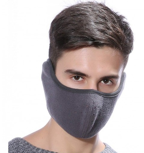 Balaclavas Reversible Fleece Ear Nose Warmer Half Face Mask Facemask Facial Mask - Gray - CR11QSUK3TB $18.47