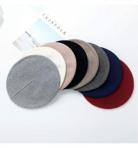 Berets Classic Winter Cashmere French Knitting - Light Gray 02 - CE18WZ35YH6 $12.01