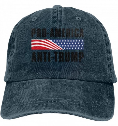 Baseball Caps Men's Denim Hat Pro-America Anti-Trump Baseball Cap Adjustable - Navy - CK18O5KE24E $9.36