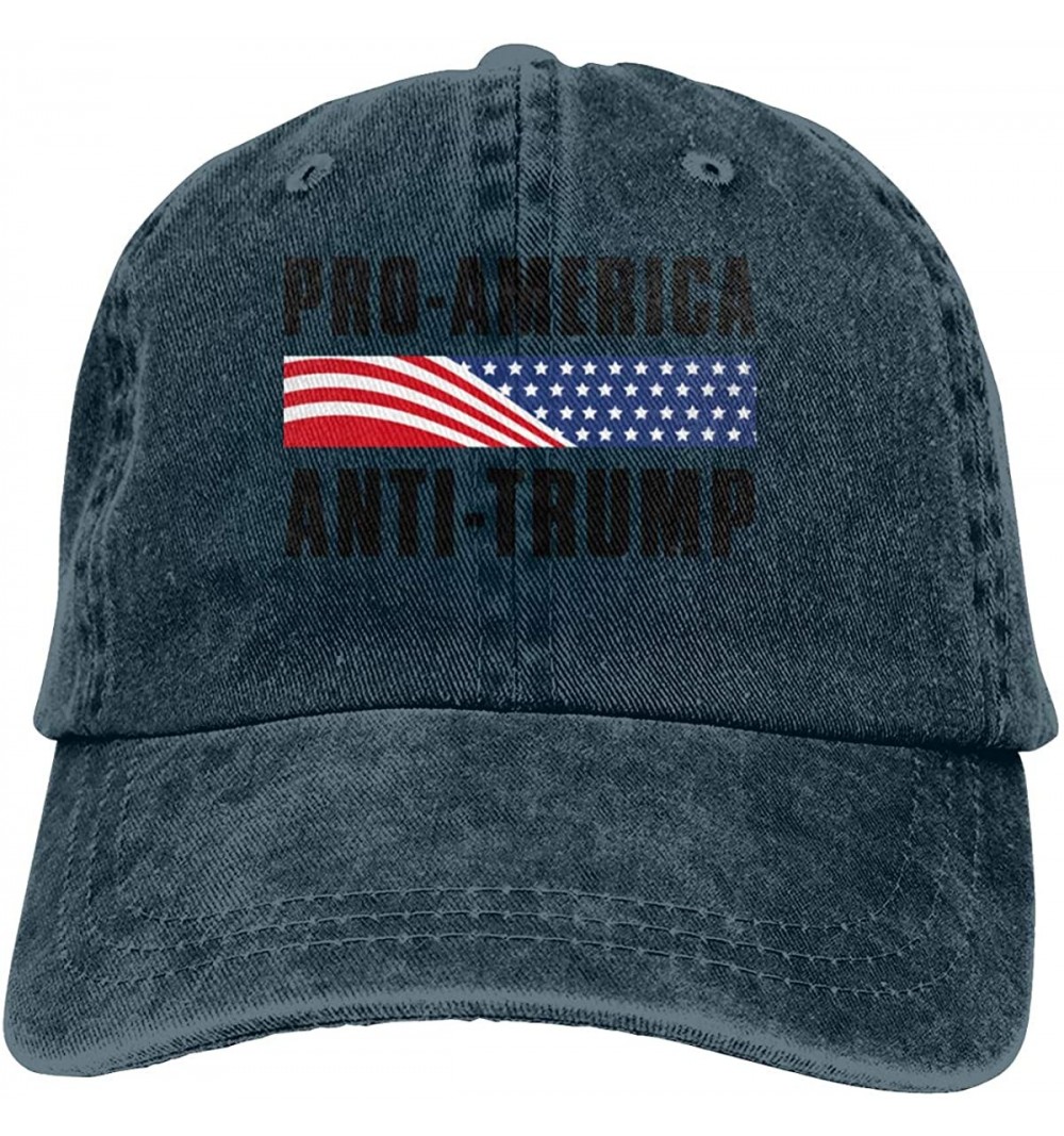 Baseball Caps Men's Denim Hat Pro-America Anti-Trump Baseball Cap Adjustable - Navy - CK18O5KE24E $9.36