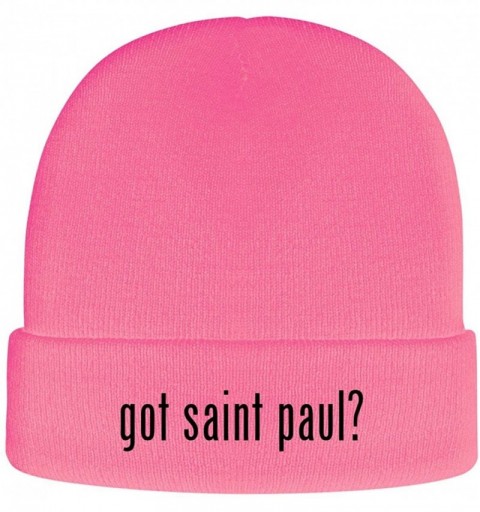 Skullies & Beanies got Saint? - Soft Adult Beanie Cap - Pink - CW18AXR6DYC $22.14
