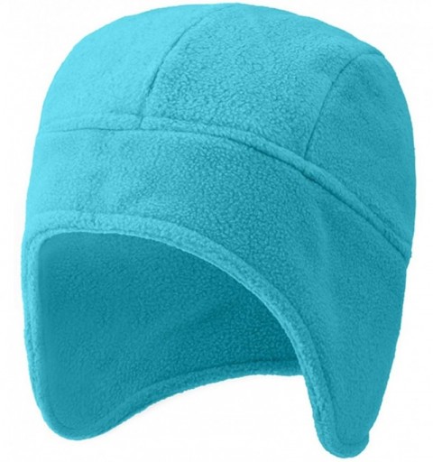 Skullies & Beanies Skull Cap with Ear Flaps- Winter Windproof Soft Warm Fleece Beanie Hats - Blue-b - CX192TZEDXT $7.78