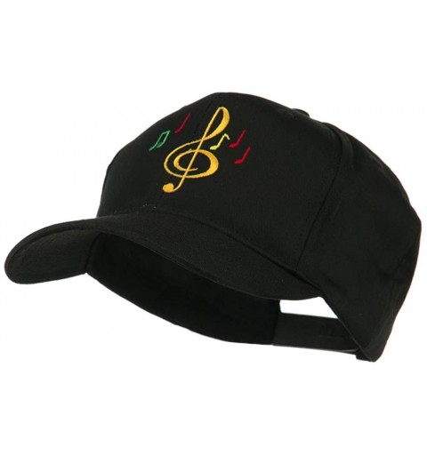 Baseball Caps Treble Clef with Notes Embroidered Cap - Black - CI11IH3LAHZ $24.42