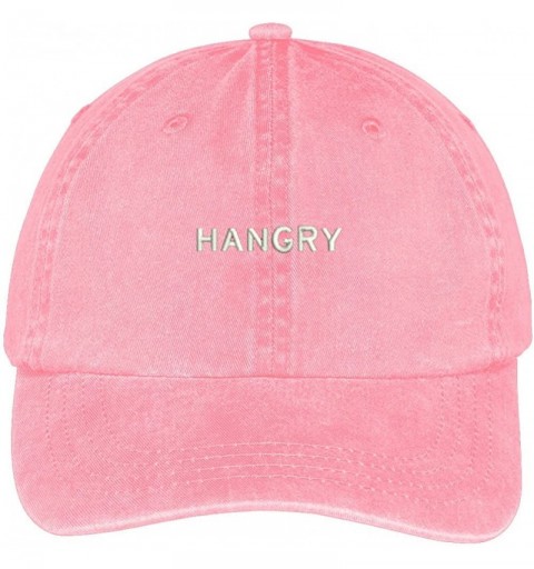 Baseball Caps Hangry Embroidered Pigment Dyed Washed Cotton Cap - Pink - CK12KIK46X5 $15.51