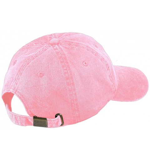 Baseball Caps Hangry Embroidered Pigment Dyed Washed Cotton Cap - Pink - CK12KIK46X5 $15.51
