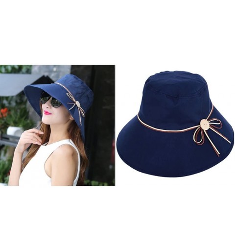 Sun Hats Sun Summer Hat Wide Brim for Women Foldable UPF 50+ Beach Cap 56-58cm - Blue - Blue - C81825S4Z9H $27.60