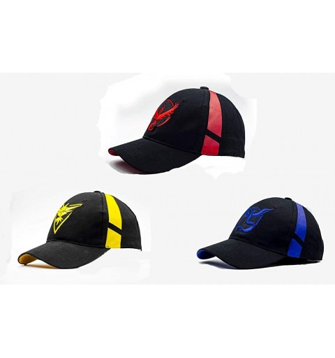 Baseball Caps Embroidered Pokemon Go Hats Generation 2 Team Mystic-Valor-Instinct-Pikachu-Ash USA - Red - CD18L8Q2GIT $16.51