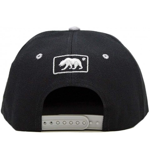 Baseball Caps California Republic Bear Logo Snapbacks Flat Brim Adjustable Snapback Hat Cap - Black Gray 01 - CS196XGDR8L $11.66