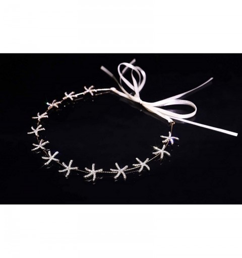 Headbands Women's Girl's Starfish Handband Gold Crystal Jewelry Crown Bridal Wedding Hair Accessories - Gold - CF18X4WA2TU $1...