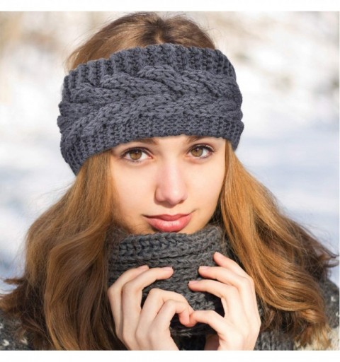 Cold Weather Headbands Headbands Knitted Warmers Suitable - Dark Gray - CZ18M5R9SSU $12.45