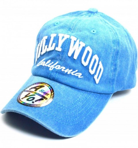 Baseball Caps AblessYo Hollywood California Baseball Golf Polo Style Hat Unisex Cotton Cap AYO6058 (Blue)- Medium - CH18LO6YY...