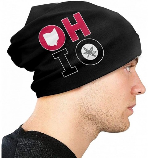 Skullies & Beanies Men's Beanie Hat Ohio State O-H Knit Hat Soft Warm Hats Black - CJ18A9MGZKU $16.97