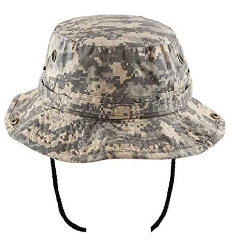 Sun Hats 100% Cotton Stone-Washed Safari Wide Brim Foldable Double-Sided Sun Boonie Bucket Hat - Grey Digital Camo - C112NZ8Q...
