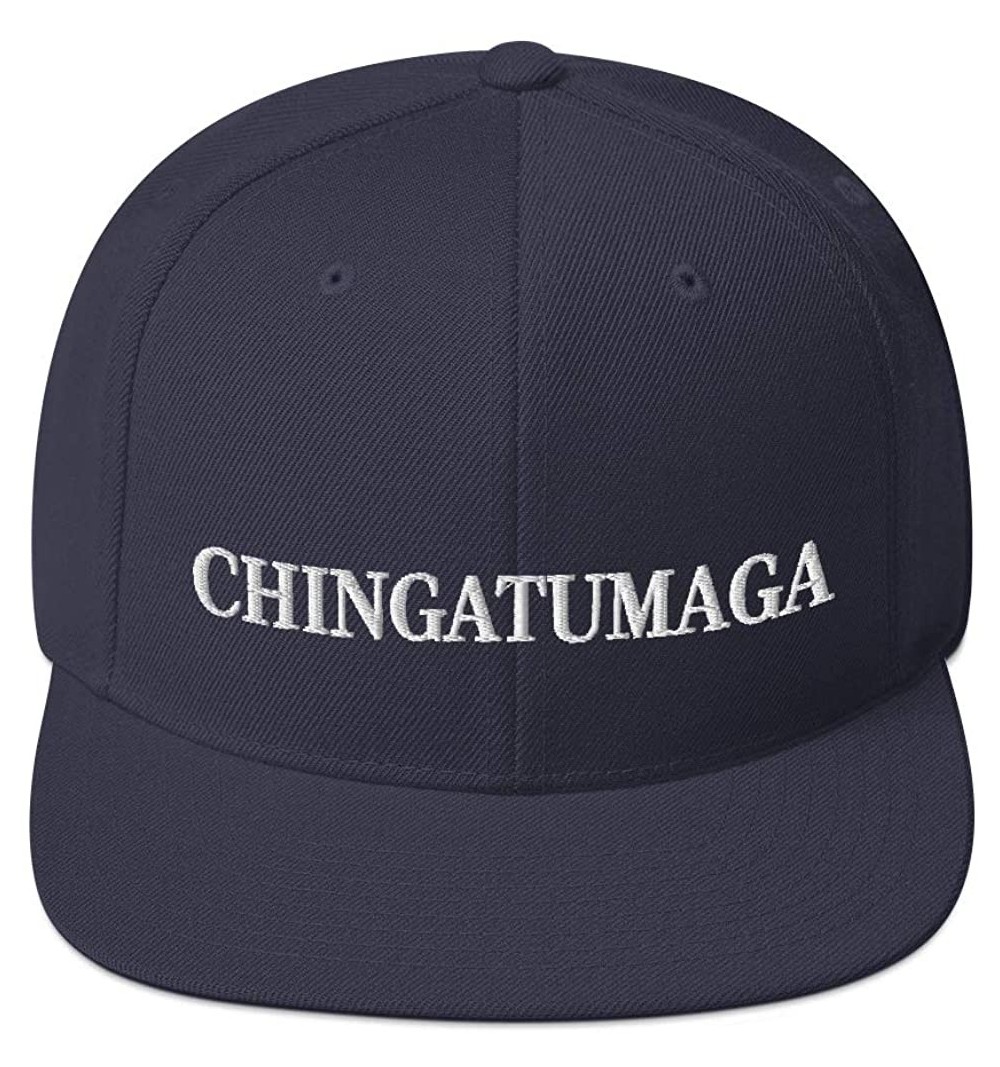 Baseball Caps CHINGATUMAGA Hat (Embroidered Wool Blend Snapback Hat) Chinga Tu MAGA Parody - Navy - CV18ZC9XM6M $28.74