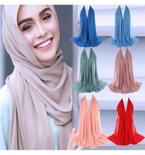 Cold Weather Headbands Women Crinkle Cloud Hijab Scarf Lightweight Chiffon Muslim Islamic Long Hejab Head Wrap Shawls - M - C...