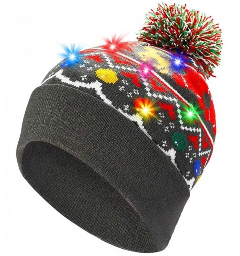 Skullies & Beanies LED Light Up Beanie Hat Christmas Cap for Women Children- Party- Bar - Multicolor-036 - C518WH9ECG9 $35.14