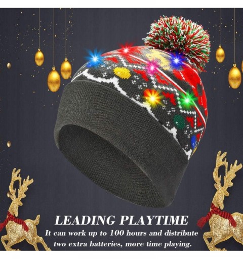 Skullies & Beanies LED Light Up Beanie Hat Christmas Cap for Women Children- Party- Bar - Multicolor-036 - C518WH9ECG9 $16.96