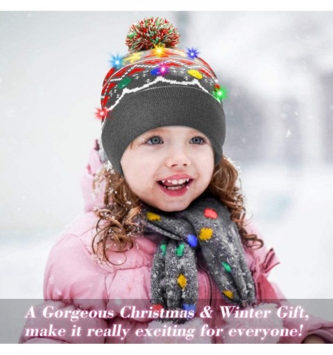 Skullies & Beanies LED Light Up Beanie Hat Christmas Cap for Women Children- Party- Bar - Multicolor-036 - C518WH9ECG9 $16.96