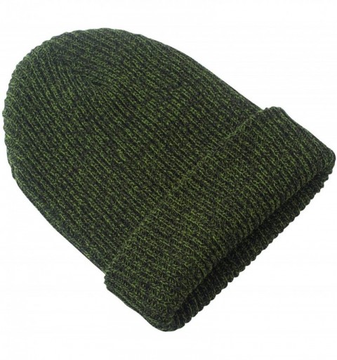 Skullies & Beanies Fashion Unisex Warm Thick Slouchy Skull Cap Knitted Beanie Hat - Green - CQ12NE1M32Y $11.36