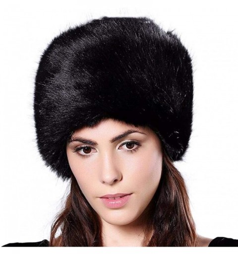 Skullies & Beanies Women Elegant Fur Hat Winter Warm Soft Faux Fur Cap Ski Hats Bonnet - Black - C818Y4GZ539 $11.80