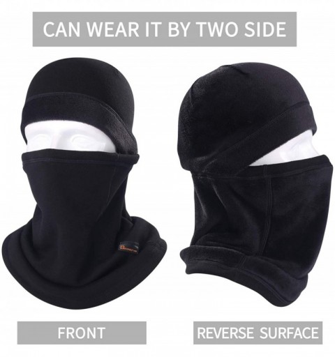 Balaclavas Balaclava Ski Mask - Windproof Cold Weather Face Mask Winter Fleece Hood for Men and Women - 1 Pack Black - CN18IS...