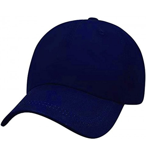 Baseball Caps Unisex Plain Baseball Cap Adjustable Dad Hat Cotton Twill Classic Baseball Hat for Women and Men - Blue - C9192...