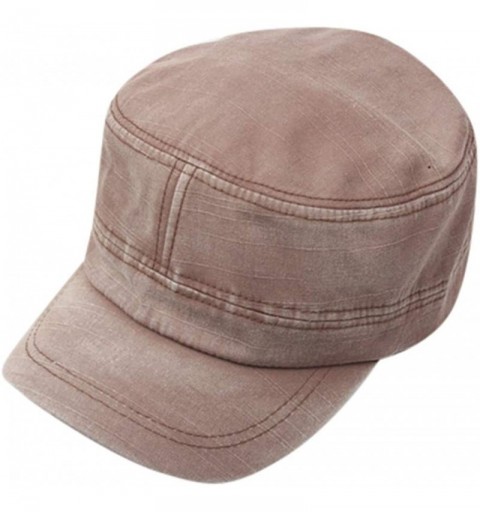 Sun Hats Military Adjustable Packable Fashionable Flat Top - Coffee - CJ18US5U3ZM $22.51